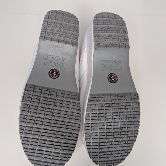 Sketchers Candaba Skid Resistant White Leather Women's Work Clog Size 11 - Picture 6 of 8